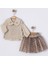 2608 Miss Olix Kız Bebe Fırfır Yakalı Tunik Bağlama Triko 3'lü Takım 1