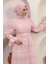 Inci Detaylı Dantel Abiye Pudra 12239 2