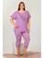 Lady Büyük Beden Kısa Kollu Kapri Pijama Takımı 1