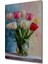 Renkli Lale Buketi Yağlı Boya Görünümlü Ahşap Dekoratif Tablo Dikdörtgen Tablo 3