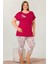 Lady Büyük Beden Kısa Kollu Kapri Pijama Takımı 2