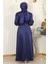 Taş Detaylı Saten Abiye Indigo MSW19901 4