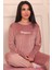 Kadın Sloganlı Uzun Kollu Paçası Manşetli Kadife Pijama Takımı 3