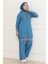 Fermuarlı Ribanalı Kot Takım Açık Mavi 19363 3