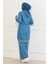 Fermuarlı Ribanalı Kot Takım Açık Mavi 19363 4