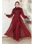 Pulpayetli Şifon Takım Bordo MSW19190 3