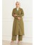 Düğme Detaylı Fermuarlı Takım Haki MSW19219 1