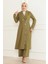Düğme Detaylı Fermuarlı Takım Haki MSW19219 3