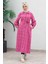 Düğmeli Kaşe Kaban Pembe 19600 3
