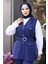 Süs Cep Detaylı Yelekli Takım Indigo MSW19249 2