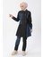 Fermuar Detaylı Tesettür Kot Kombin Siyah MSW10074 3