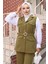 Süs Cep Detaylı Yelekli Takım Haki MSW19249 2