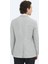 Gri Desenli Modern Fit Keten Karışımlı Ceket 5