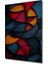 Kırmızı Mavi Turuncu Geometrik Soyut Sanat Ahşap Dekoratif Tablo Dikdörtgen Tablo 3