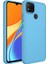 Xiaomi Redmi 9c Kılıf Metal Çerçeve ve Buton Tasarımlı Silikon Luna Kapak-Sierra Mavi 1