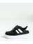 Çocuk Unisex Siyah Beyaz Sneakers Cırtlı Spor Rahat Çocuk Ayakkabısı 1