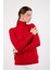 Kadın Kırmızı Çıtçıtlı Kollu Balıkçı Yaka Triko Bluz 1