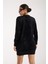 Kadın Siyah Sakal Iplik Taş Detaylı Bisiklet Yaka Triko Kazak 7