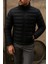 Erkek Kışlık Slim Fit Günlük Siyah Şişme Mont 3
