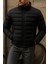 Erkek Kışlık Slim Fit Günlük Siyah Şişme Mont 4
