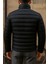 Erkek Kışlık Slim Fit Günlük Siyah Şişme Mont 5