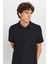 %100 Pamuk Slim Fit Dar Kesim Polo Yaka Jakarlı Triko Tişört 4