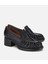 01AYH312750A100 KADIN Deri Siyah Büzgülü Kalın Tabanlı Klasik Loafer 2