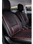 Fiat Siena Uyumlu Yarı Deri Oto Koltuk Kılıfı Tam Set Vena Siyah-Kırmızı 1