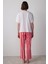 Mercan Chill Day Bisiklet Yaka Çizgili Pamuklu Kısa Kol Pijama Takımı 15