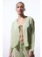 Açık Yeşil Mindy Bağlama Detaylı V Yaka Oversize Kimono 16