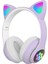 Kulağı Bluetooth Kablosuz Kulaklık Rengarenk Işıklı Rgb Mor Çocuk Oyun Kulaklığı Radyolu 1