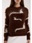 Kadın Acı Kahve Sakal Iplik Inci Detaylı Bisiklet Yaka Triko Kazak 4