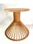 Palermo Yuvarlak Modern Klasik Rustik Retro Vintage Naturel Dekoratif Ahşap Çıtalı Yan Mantar Sehpa 3
