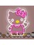 Hello Kitty Figürlü Büyük Boy Pleksi USB Kablolu Neon Işıklı Dekoratif Gece Lambası (40CM * 30 Cm) 1