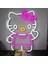 Hello Kitty Figürlü Büyük Boy Pleksi USB Kablolu Neon Işıklı Dekoratif Gece Lambası (40CM * 30 Cm) 3