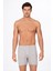 Erkek Pamuklu Penye Paçalı Boxer 3'lü Paket – Rahat & Dayanıklı | Gri Melanj K0043 4