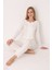 Ekru Önden Düğmeli Pijama Takımı 1