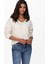 V Yaka Normal Düz Krem Kazak Kadın Onlrıca Lıfe L/s V-Neck Pullo Knt N 2