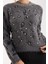 Kadın Füme Sakal Iplik Taş ve Inci Detaylı Bisiklet Yaka Triko Kazak 3