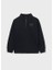 Siyah Erkek Çocuk Yakalı Fermuarlı Sweatshirt 7408 1