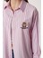 Nakışlı Çizgili Oversize Poplin Gömlek LXA0008 Pembe 4