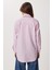 Nakışlı Çizgili Oversize Poplin Gömlek LXA0008 Pembe 5