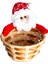 Yılbaşı Süsü Sepet Noel Baba Figürlü Kahverengi-Kırmızı 10X11 Cm. 3