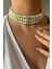 Üç Sıralı Cam Boncuk Choker Tasma Kolye 5