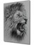 Kükreyen Aslan Kara Kalem Görünümlü Ahşap Dekoratif Tablo Dikdörtgen Tablo 3