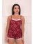 Kadın Kalp Desenli Şortlu Pegasus Pijama Takım Bordo 2