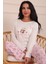 Kadın Panda Desenli ve Sloganlı Bisiklet Yaka Uzun Kol Altı Uzun Penye Pijama Takımı 2