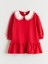 Kirmizi Bebe Yaka Kız Çocuk Elbise 1