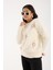Kadın Ekru Sakal Iplik Boncuk Nakışlı Bisiklet Yaka Triko Kazak 2