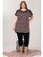 Lady Kısa Kollu Büyük Beden Kapri Pijama Takımı 1